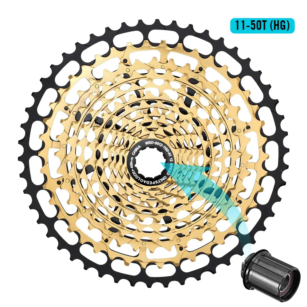 SPEDAO 12-Speed 10-50T Bicycle Cassette – 12V MTB Freewheel Sprocket for SX NX GX, XD & HG Compatible
