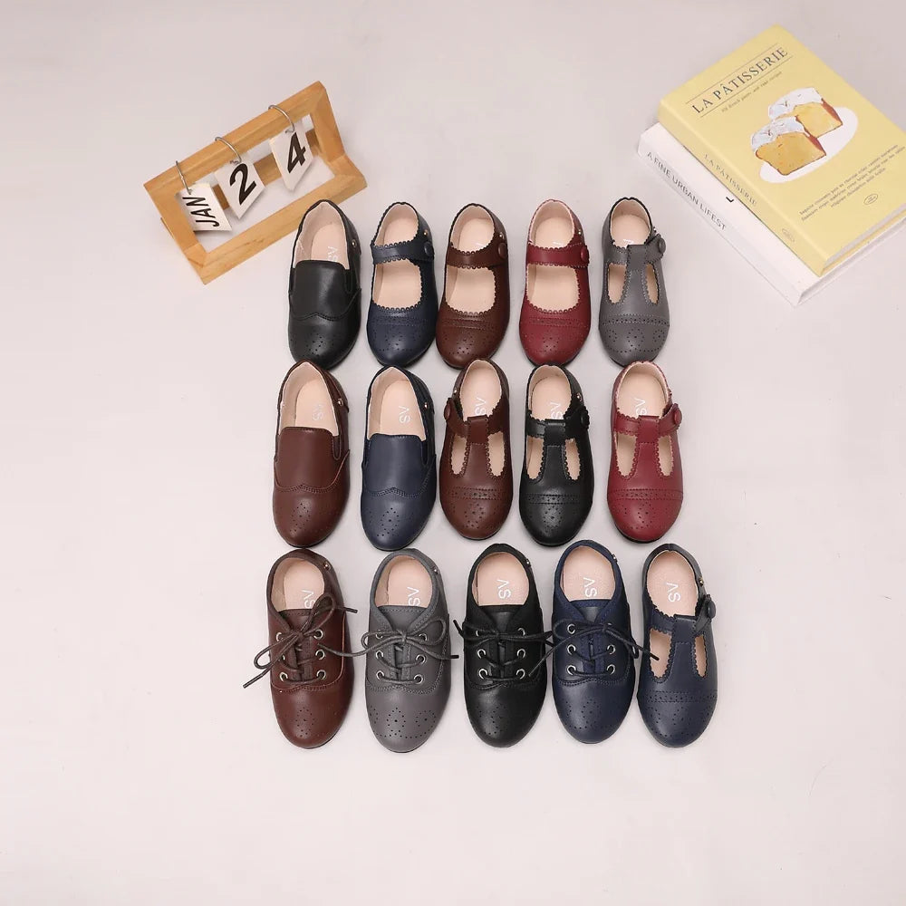 Kids Leather Shoes - Soft Mary Jane & Oxford Flats for Baby Girls and Boys, Princess & Dress Style