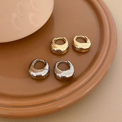 Stainless Steel Chunky Hoop Earrings – Smooth Round Statement Hoops for Women & Girls, Punk Fashion Jewelry