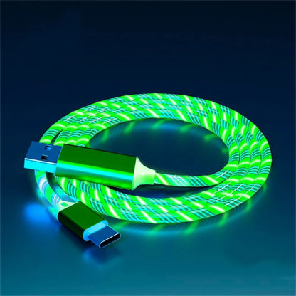 NNBILI 3-in-1 Glowing LED Fast Charging Cable – Luminous USB Type-C Charger for iPhone, Xiaomi & Phones