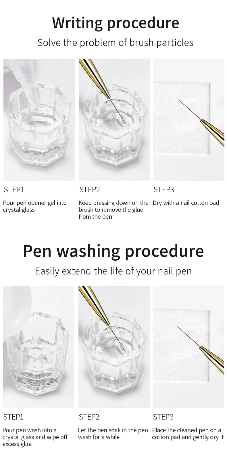 RSNAIL Nail Art Liner Brushes — 18mm Slender Long Line Painting Pen for French Stripe Nail Art, UV Gel DIY Manicure Tool