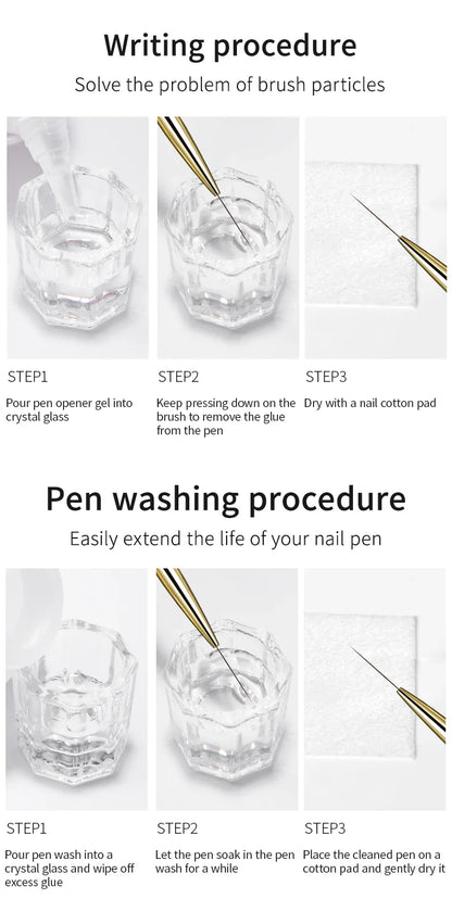RSNAIL Nail Art Liner Brushes — 18mm Slender Long Line Painting Pen for French Stripe Nail Art, UV Gel DIY Manicure Tool