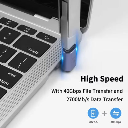 USB4.0 40Gbps 90° Type-C Adapter – 100W Fast Charging & Data Converter for MacBook 8K60Hz