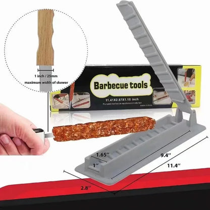 New Single Row Kebab Maker - BBQ Meat Skewer Machine, Reusable Plastic Kebab Press - Kebab Preparation BBQ Tool for Easy Skewering