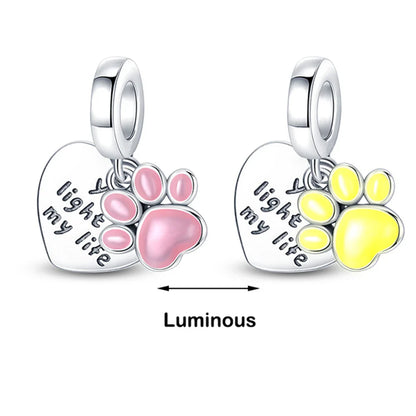 Chameleon Luminous Firefly & Butterfly Silver-Plated Charms - 925 Silver for DIY Bracelet Jewelry Making