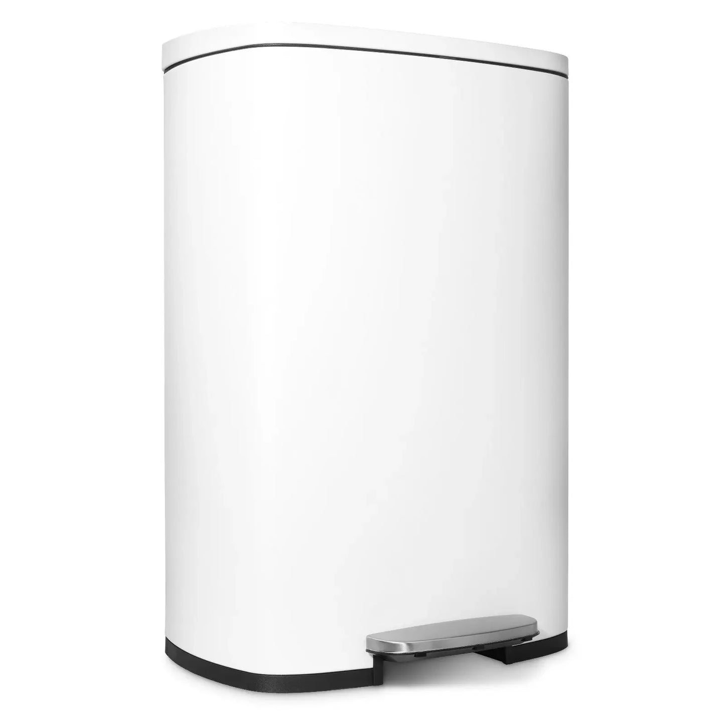 50L Stainless Steel Step Trash Can — Kitchen & Home Garbage Bin for Office, Bedroom, Garage, Living Room & Bathroom