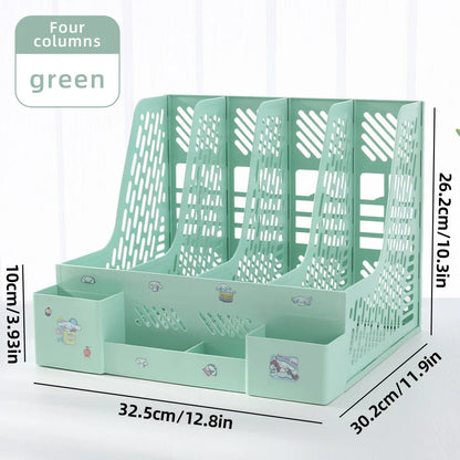 Multi-Color File Rack Folder Storage Box, Desktop File Box, Multi-Functional File Basket, Multi-Layer Shelf, Office Bookshelf Organizer