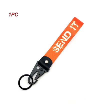 JDM Car Keychain Key Tag – Personality Spring Clip Lanyard for Racing, Modified Nylon Motorcycle & Auto Key Holder Accessories
