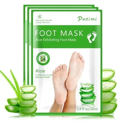 Aloe Vera Foot Mask & Peeling Socks – Exfoliating Scrub for Legs & Feet, Anti-Crack Heel Treatment, Pedicure Skin Removal Patch