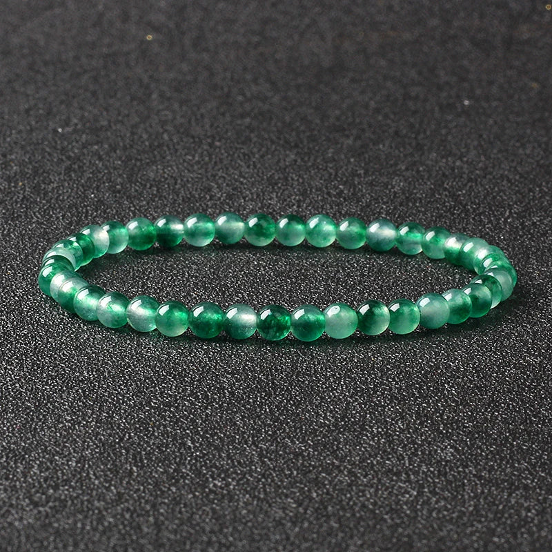 4mm Natural Stone Bead Stretch Bracelet for Men & Women – Agate Lava Handmade Reiki Crystal Jewelry