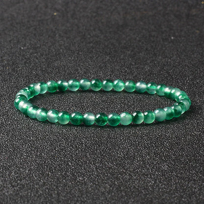 4mm Natural Stone Bead Stretch Bracelet for Men & Women – Agate Lava Handmade Reiki Crystal Jewelry