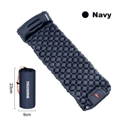 Outdoor Ultralight Inflatable Camping Mattress - Sleeping Pad with Pillows and Built-In Inflator Pump for Hiking
