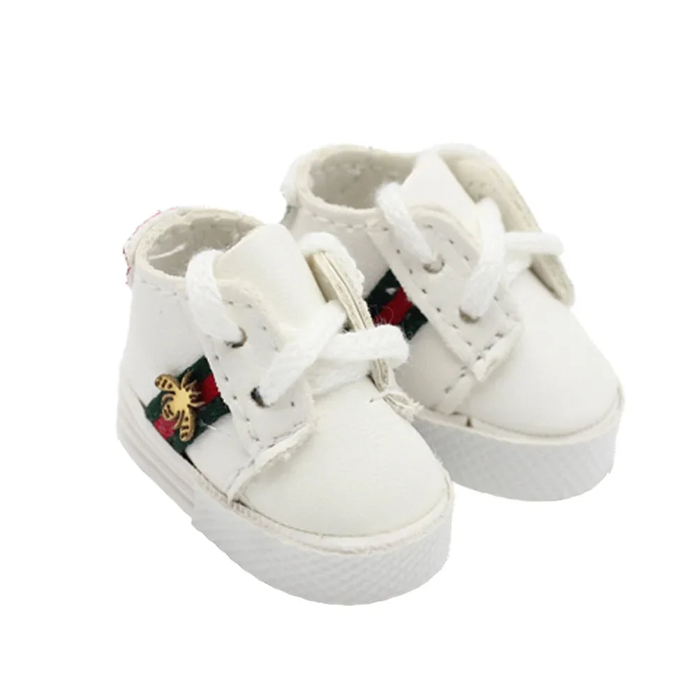 Labubu Doll Sneakers (4x1.8cm) - Shoes for 17cm Macaron Plush, 15cm EXO Cotton, & 1/6 BJD Dolls Accessories