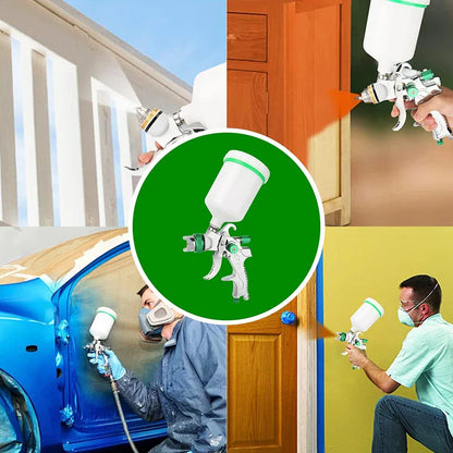 HVLP Professional Spray Gun – 1.4/1.7/2.0/2.5mm Steel Nozzle Gravity Gun for Car Paint | Portable DIY Spray Paint Kit