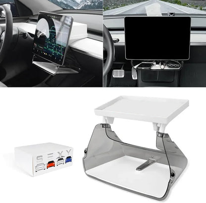 Center Console Organizer for Tesla Model 3 & Model Y Highland – Anti-Slip Under Screen Storage Box with Screen Back Storage