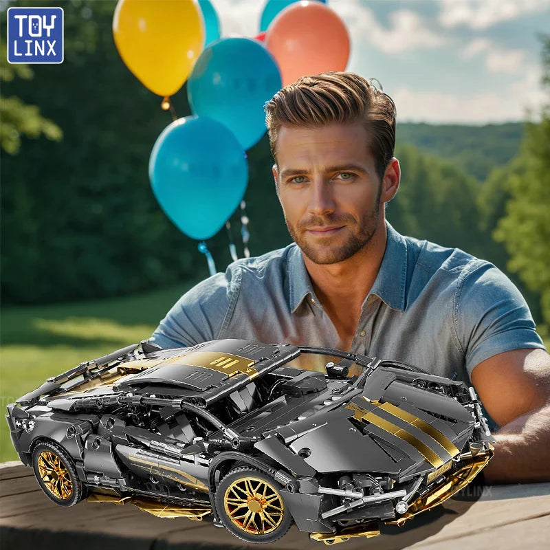 ToylinX 1:14 Supercar Building Block Toy – Optional Power Group, Technology Design for Adults & Kids, Christmas Gift with Box