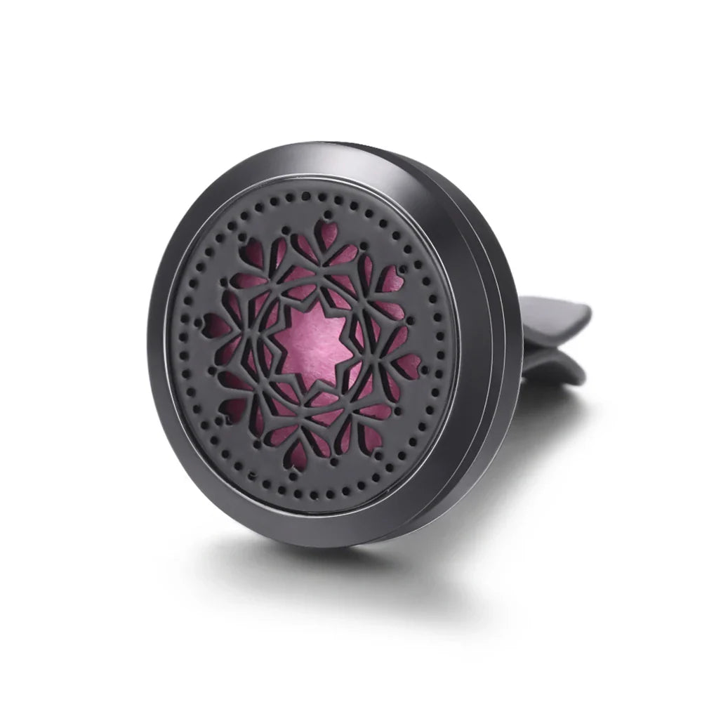 All-Black Tree of Life Car Air Freshener – Stainless Steel Aromatherapy Essential Oil Diffuser Locket Pendant