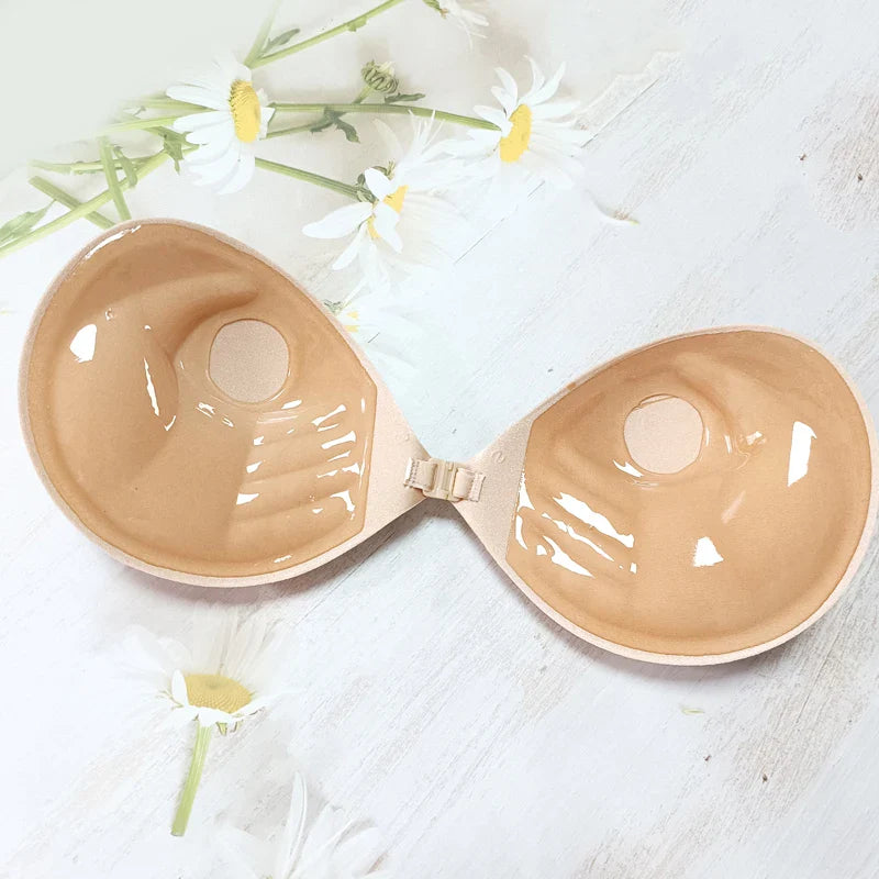 Summer Women's Self-Adhesive Nude Bra: Chest Stickers Lift Up, Strapless & Sexy Silicone Pad