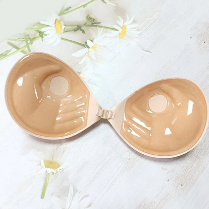 Summer Women's Self-Adhesive Nude Bra: Chest Stickers Lift Up, Strapless & Sexy Silicone Pad