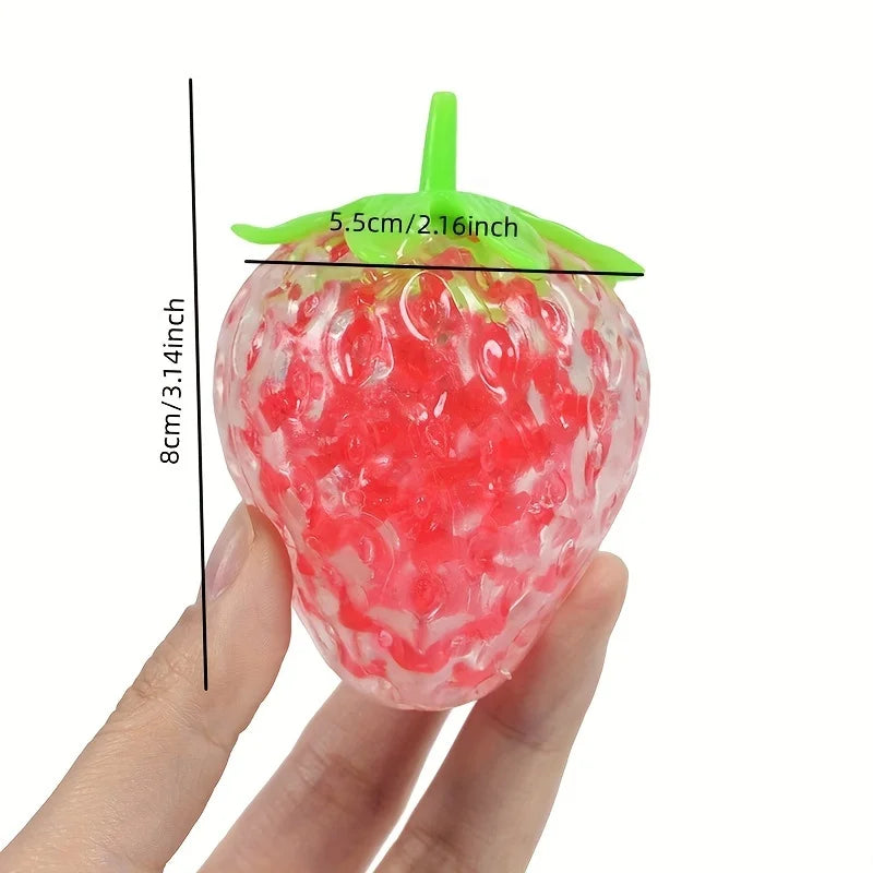 Strawberry Squishy Stress Ball – Sensory Fidget Toy for Kids & Adults, Anxiety Relief Squeeze Dough Ball