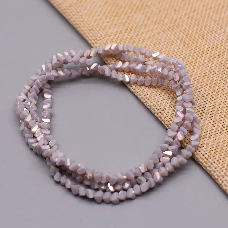 Yanqi Triangle Crystal Beads - 38 Colors 4mm Loose Glass Beads for DIY Jewelry Making Earrings Necklace Crafts