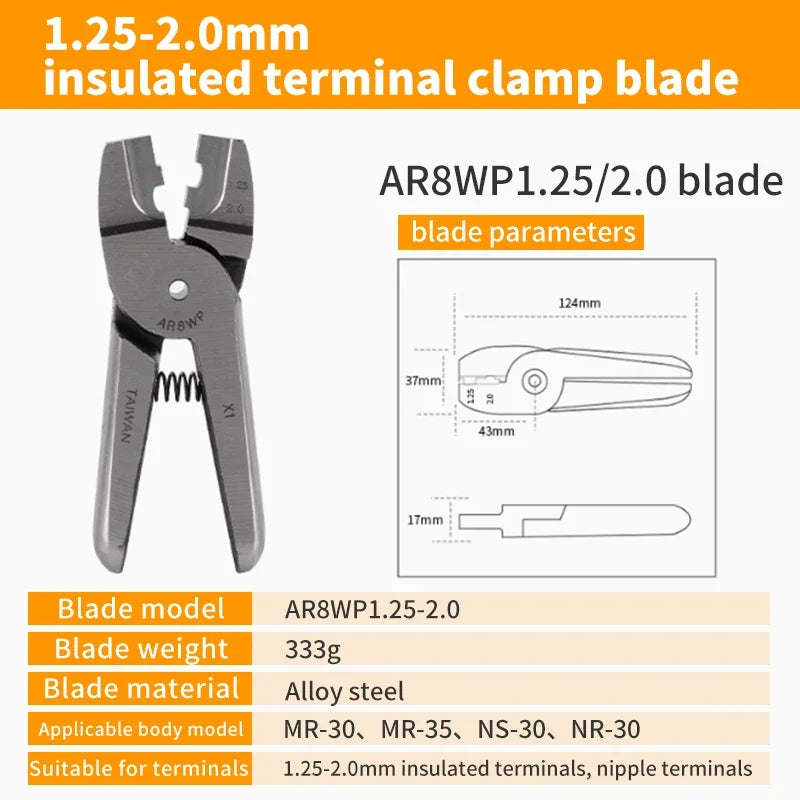 MR-30 Pneumatic Crimping Pliers Cutter Head - Air Shears Tool Part for AR8WP, A8WP3 & A8WP Terminals