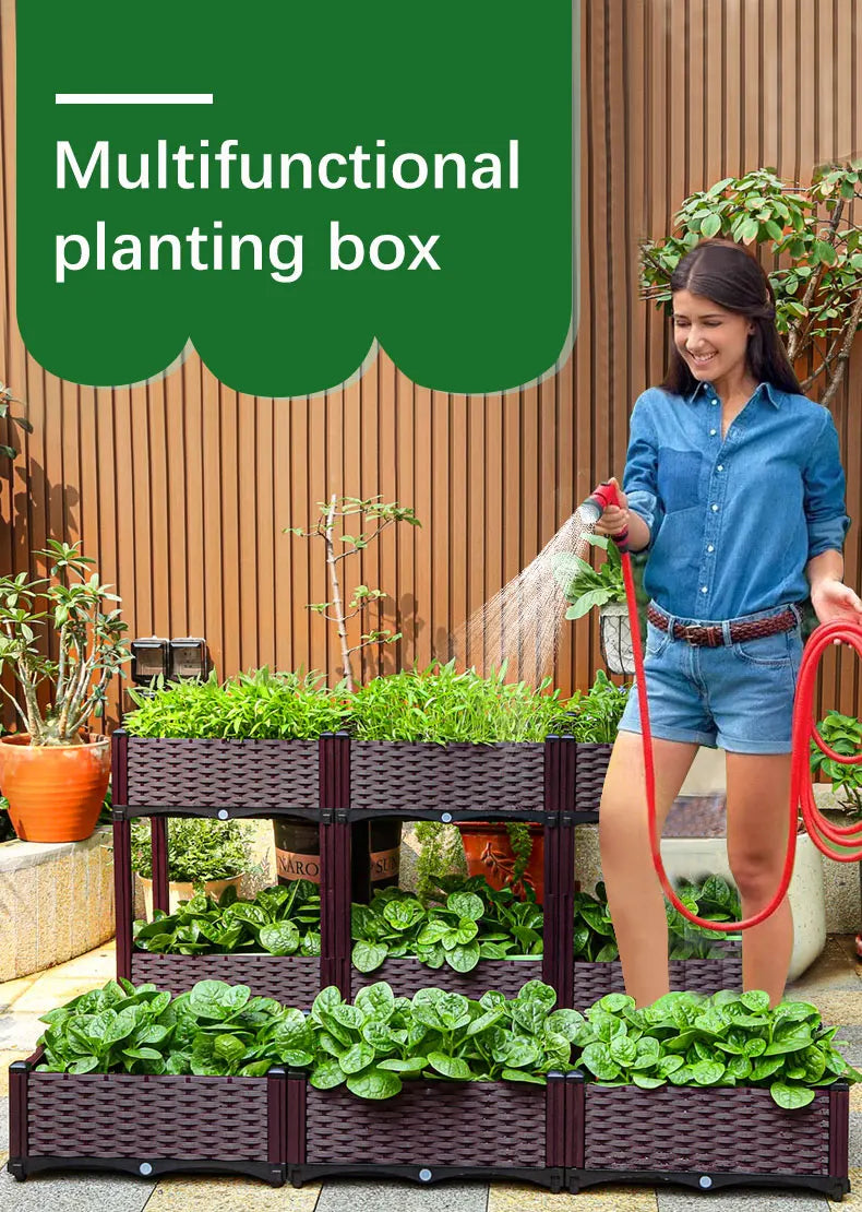 Large Plastic Flower Pot Box – Indoor & Outdoor Planting Container for Vegetables and Garden Decoration