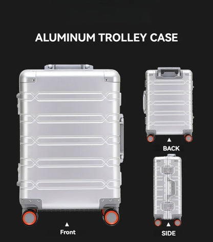 2024 Large Capacity Luggage Sets - Durable Aluminum Suitcase for Women - Carry-On Boarding Travel Options 20/24/29 Inch