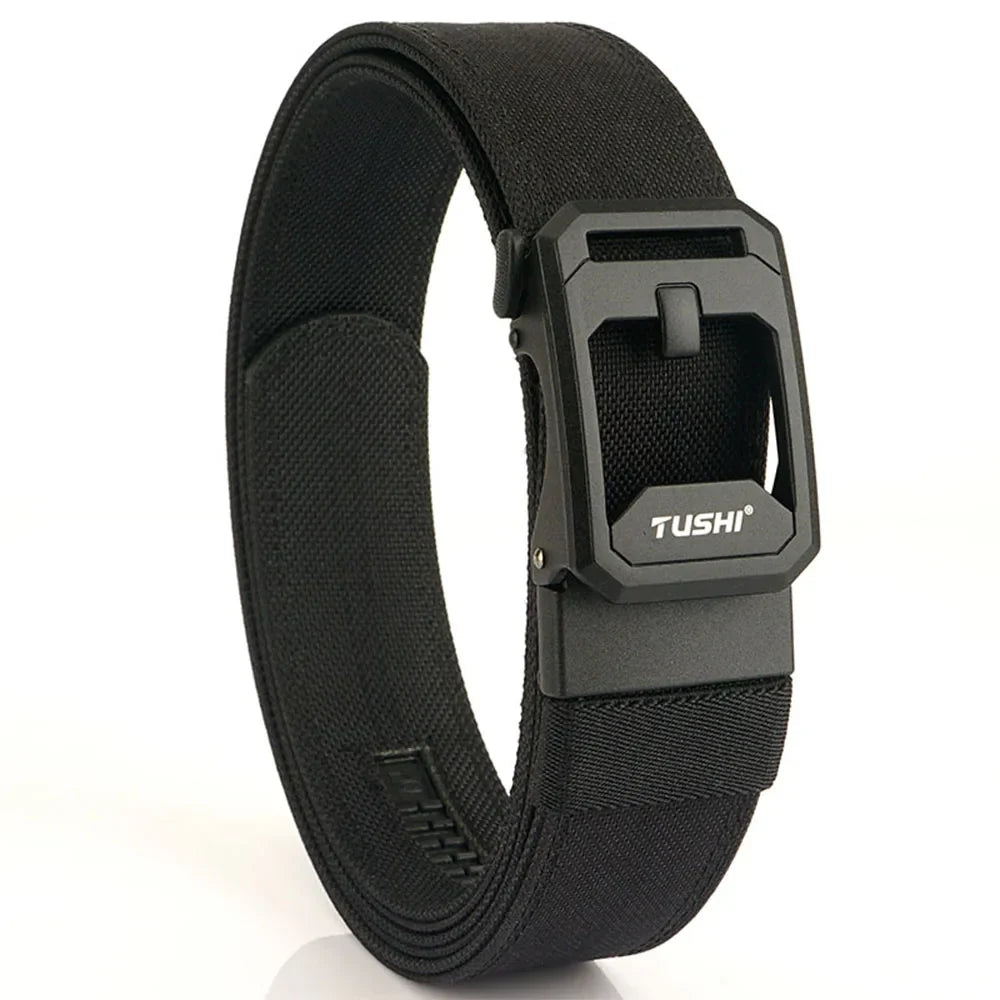 TUSHI Hard Tactical Belt for Men – Sturdy Nylon with Metal Automatic Buckle, Military & Police Duty, Outdoor IPSC Accessories