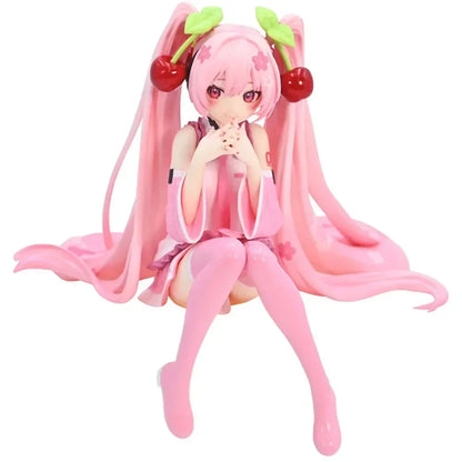 Hatsune Miku Anime Figure – Pink Dress PVC Action Model, Cherry Blossom Collectible Toy & Gift