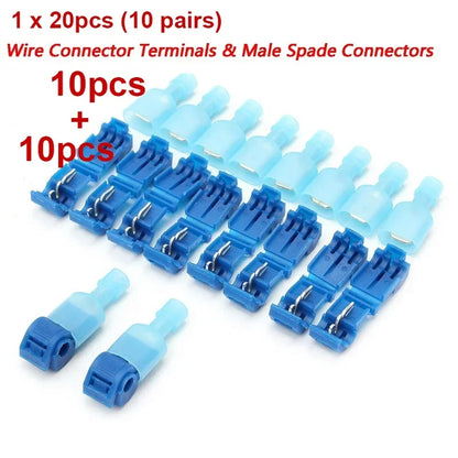 20/40PCS Quick Electrical Cable Connectors | Snap Splice Lock Wire Terminals for Motorcycles & Ham Radio
