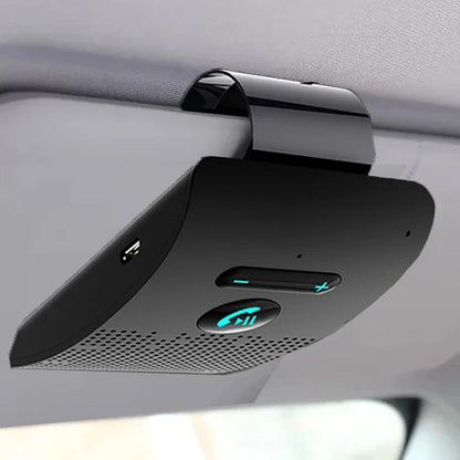 5.0 Bluetooth Handsfree Car Kit – HiFi 2W Wireless Speaker, Noise Cancelling MP3 Audio Receiver with Sun Visor Clip for Calls & Music