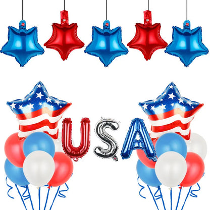 American Flag Balloon Set – Independence Day Foil Balloons for 4th of July USA Patriotic Party Decorations