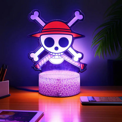 One Piece Luffy Zoro Action Figures 3D LED Lamp – Anime PVC Model Toy Night Light for Kids & Christmas Gift
