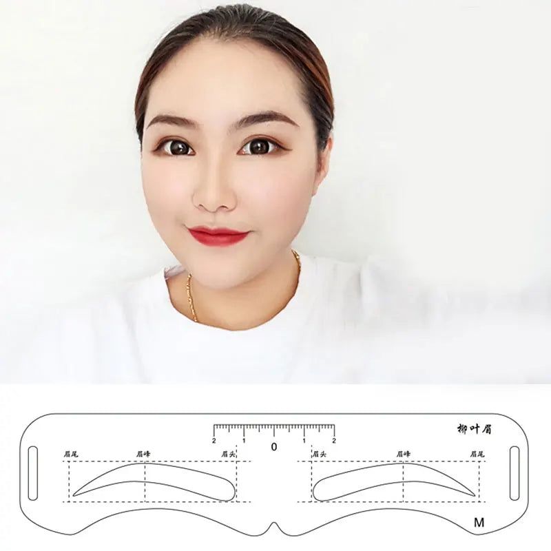 Reusable Eyebrow Stencil Set – Soft Ruler Brow Definer & Styling Template for Precise Grooming