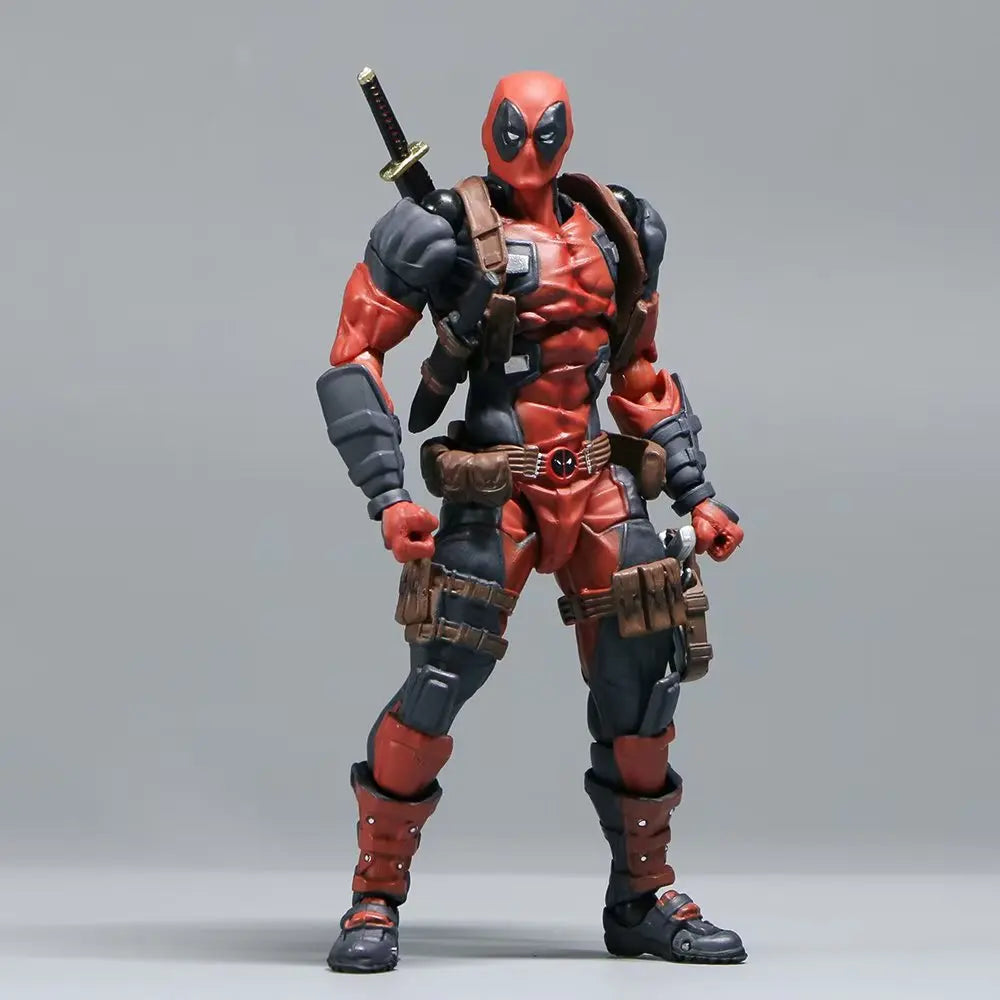 AMAZING YAMAGUCHI Deadpool & Wolverine 2.0 Action Figure – Grey Mutants Joint Movable KAIYODO Model Toy for Kids & Collectors