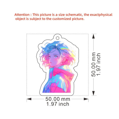 Custom 5cm Acrylic Keychain — HD Transparent Anime Character Charm for Women, Couples Accessories & Easter Gift