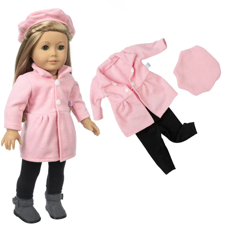 18-Inch Girl Doll Winter Coat – Jacket Outfit for 43cm Newborn Baby Dolls