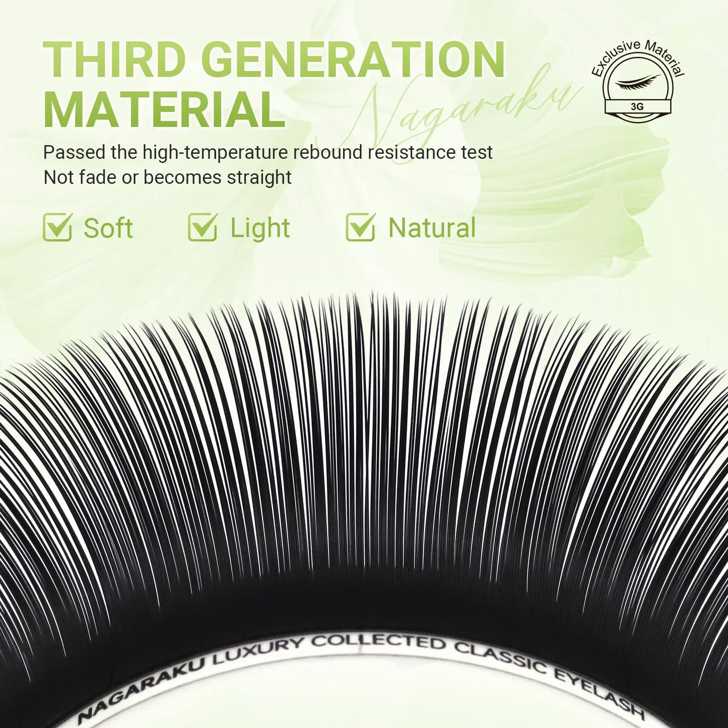 NAGARAKU Luxury Classic Eyelashes – 100% Handmade 16-Row Individual Matte Black Soft Eyelash Extensions