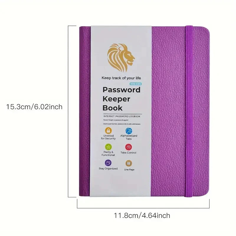 4-Password Book with Alphabetical Tabs – Internet Address & Password Keeper Logbook for Organized Note Keeping