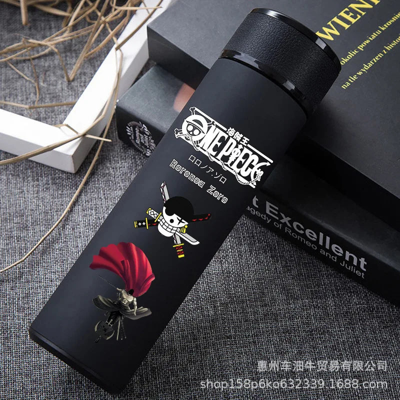 One Piece Anime Thermos Cup – 304 Stainless Steel Luffy & Zoro Action Figure Water Bottle