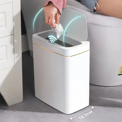 15L Touchless Smart Sensor Trash Can – Waterproof Automatic Garbage Bin for Kitchen, Bathroom & Bedroom