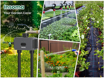 Zigbee/WiFi Automatic Water Timer – Dual Hose Garden Irrigation System, Sprinkler Programmer, Alexa Support