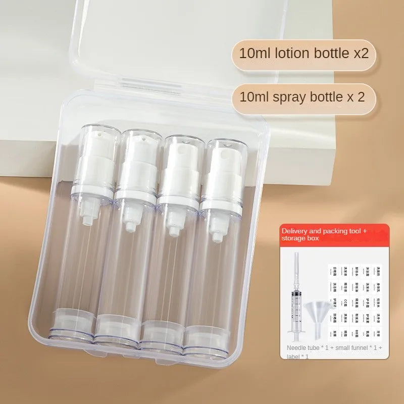 5-15ml Clear Refillable Airless Pump Bottle Set – Travel Cream, Lotion & Spray Containers for Toiletries