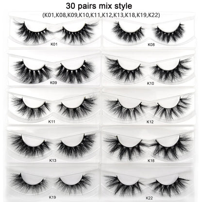 Visofree 3D Mink Eyelashes – 30/40/100 Pairs Handmade Full Strip Lashes with Tray, Cruelty-Free False Lashes for Makeup