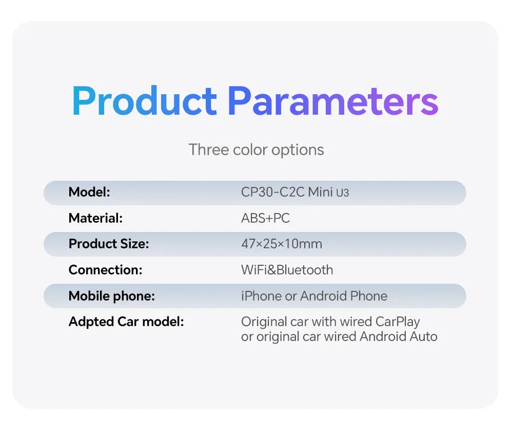2025 Wireless CarPlay Smart Box – Plug & Play WiFi Adapter, Auto Connect, Wired to Wireless Android Upgrade