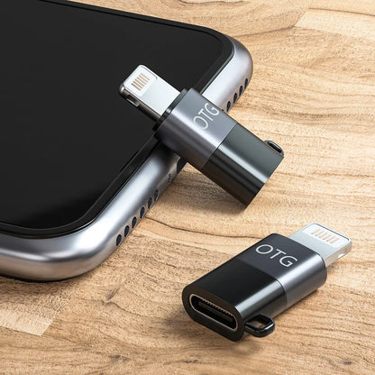 USB Type-C to Lightning OTG Adapter 8-Pin for iPhone 14/13/12/11 Pro & iPad – Type-C Audio & Microphone Connector