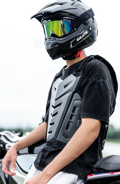 SULAITE Motocross Body Armor Jacket – Motorcycle Moto Vest with Back & Chest Protector, Off-Road Dirt Bike Gear