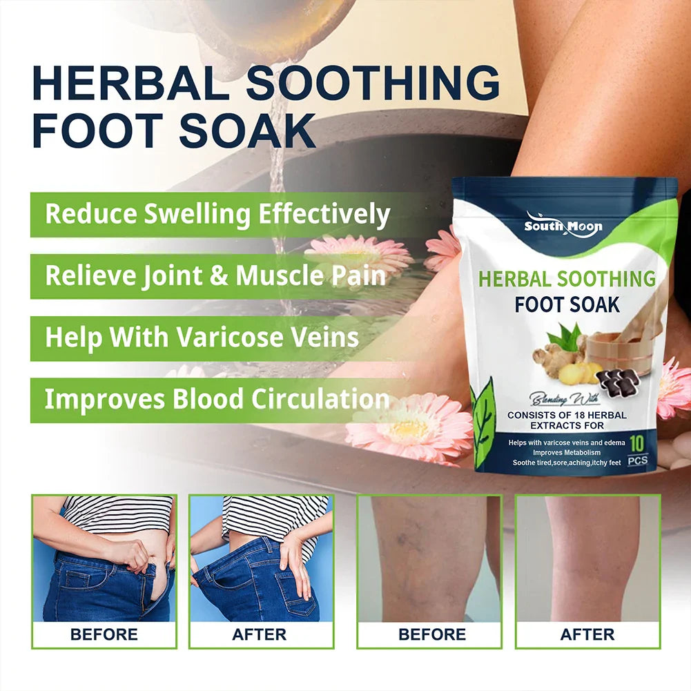 10PCS Detox Foot Soak – Herbal Lymphatic Health, Blood Circulation, Fat Burning, Stress Relief & Foot Bath Dehumidification