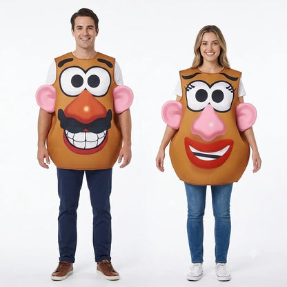 Mr. & Mrs. Potato Head Costume - Funny Matching Couple Halloween Cosplay Tunic